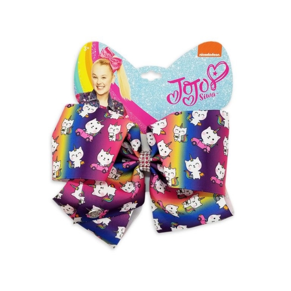 NEW JoJo Siwa Large Cheer Hair Bow Rainbow UniKitty JJ3725 - Picture 1 of 4